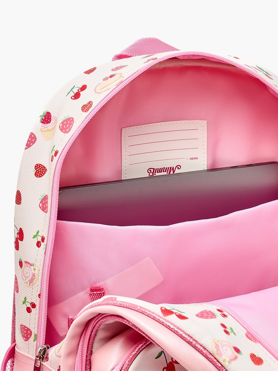 Cherry Print Backpack with Adjustable Shoulder Straps - 16 inches