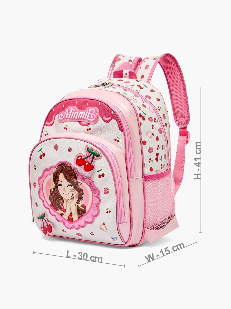 Cherry Print Backpack with Adjustable Shoulder Straps - 16 inches