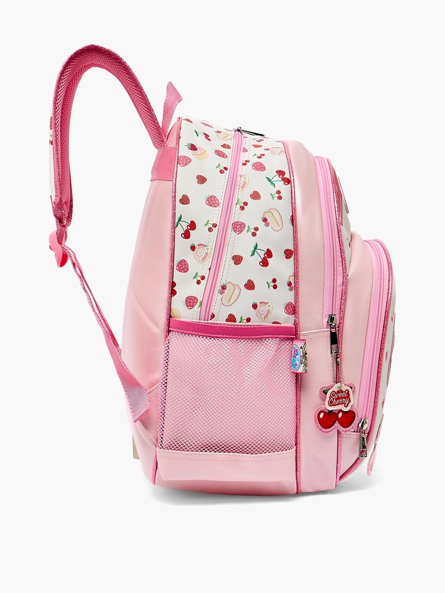 Cherry Print Backpack with Adjustable Shoulder Straps - 16 inches