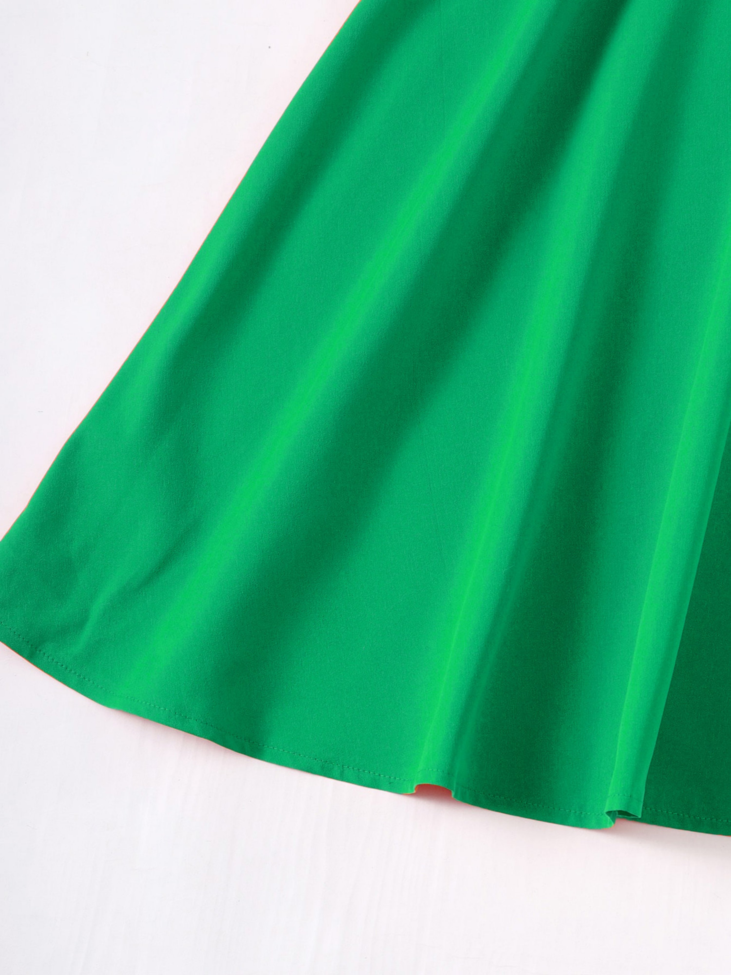 Emerald Green Sleeveless Ruffle Dress