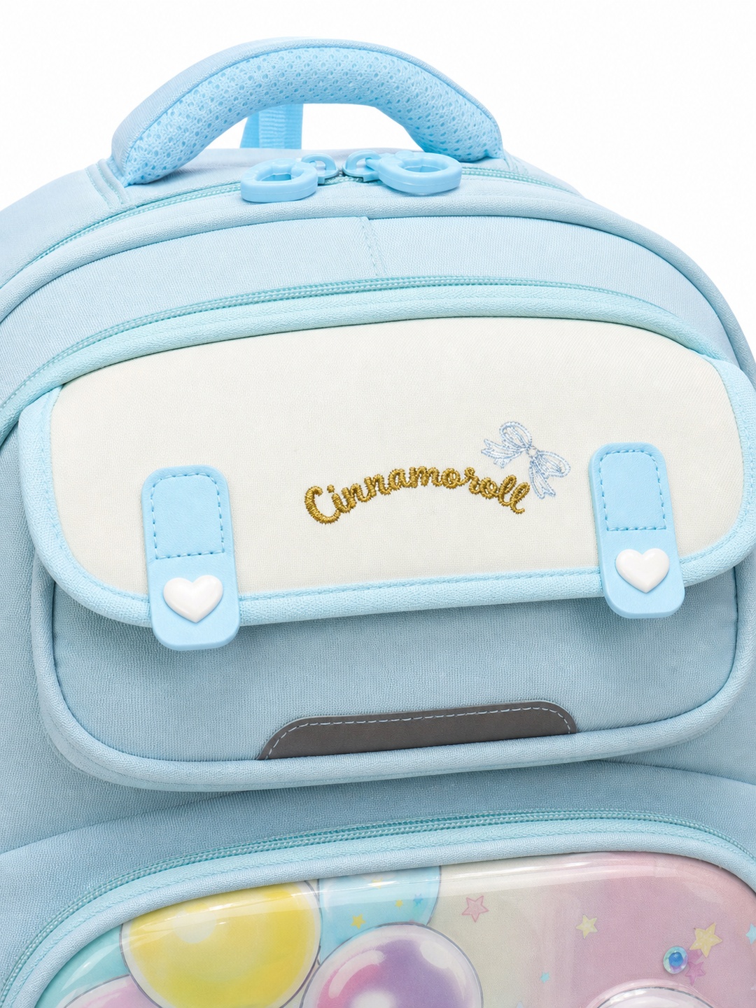 Girls Blue Graphic Print Zip Closure Backpack - Primary