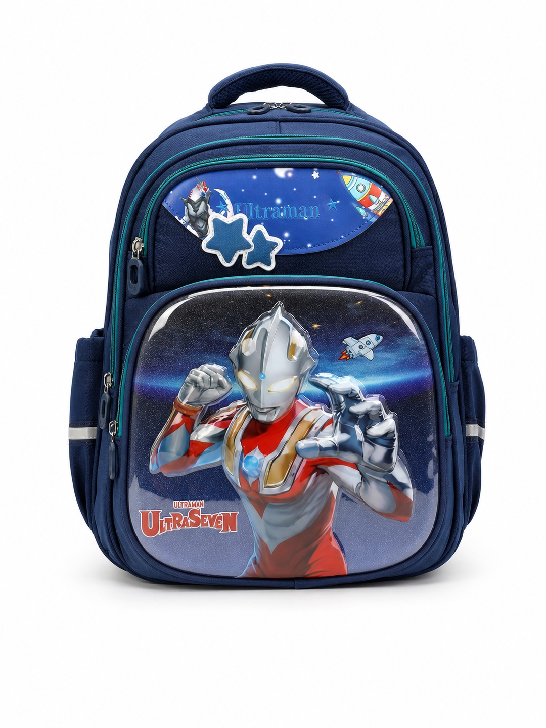 Kids Blue Graphic Print Zip Closure Backpack - Primary