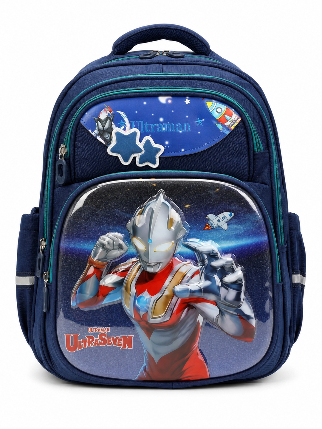 Kids Blue Graphic Print Zip Closure Backpack - Elementary