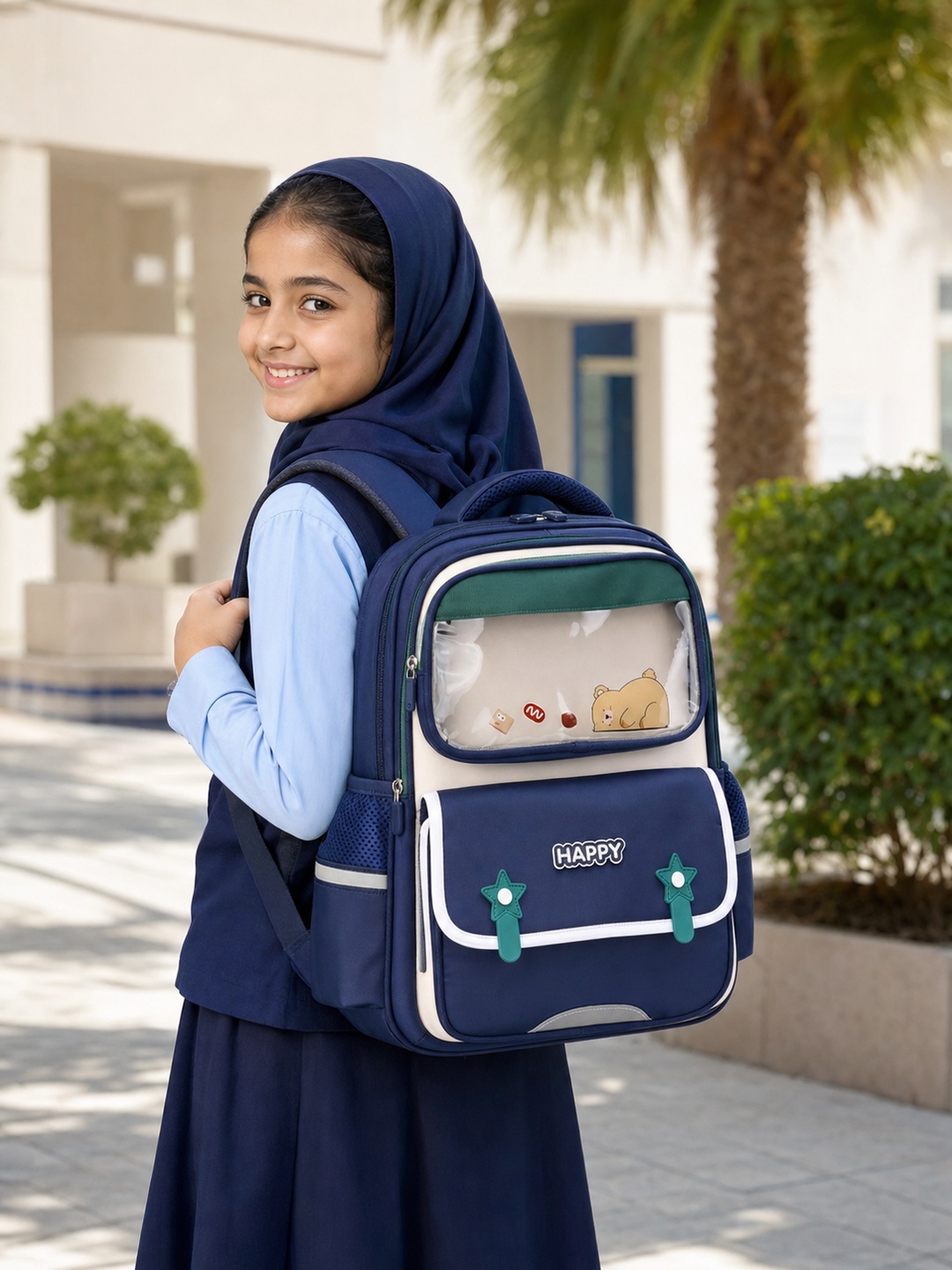 Kids Graphic Print Zip Closure Backpack