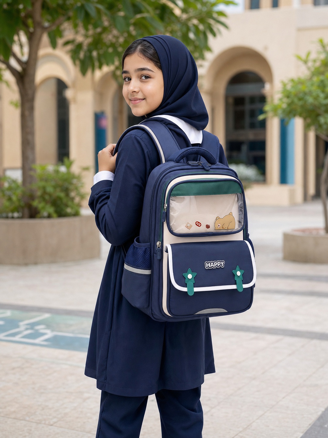 Kids Graphic Print Zip Closure Backpack