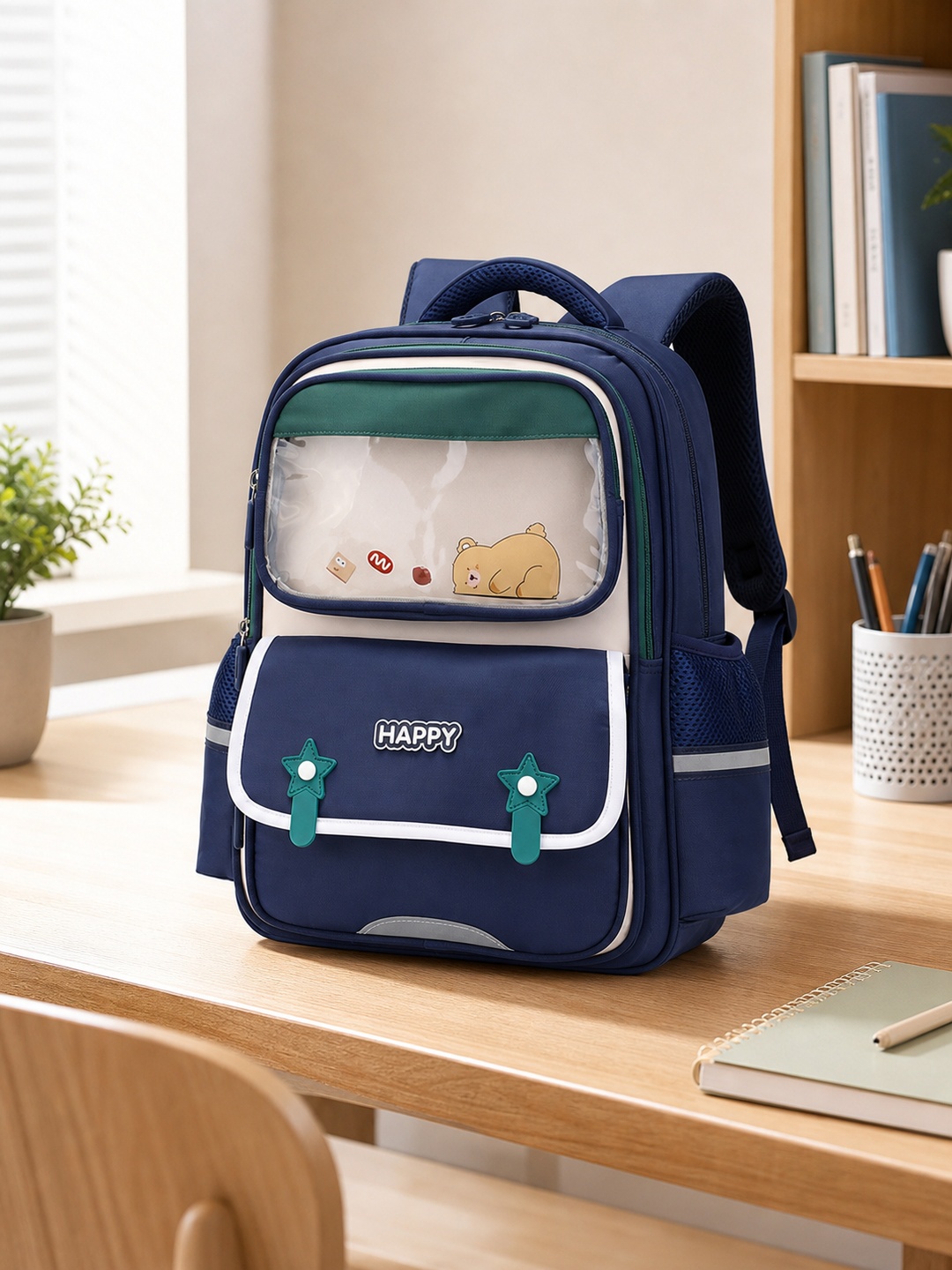 Kids Graphic Print Zip Closure Backpack