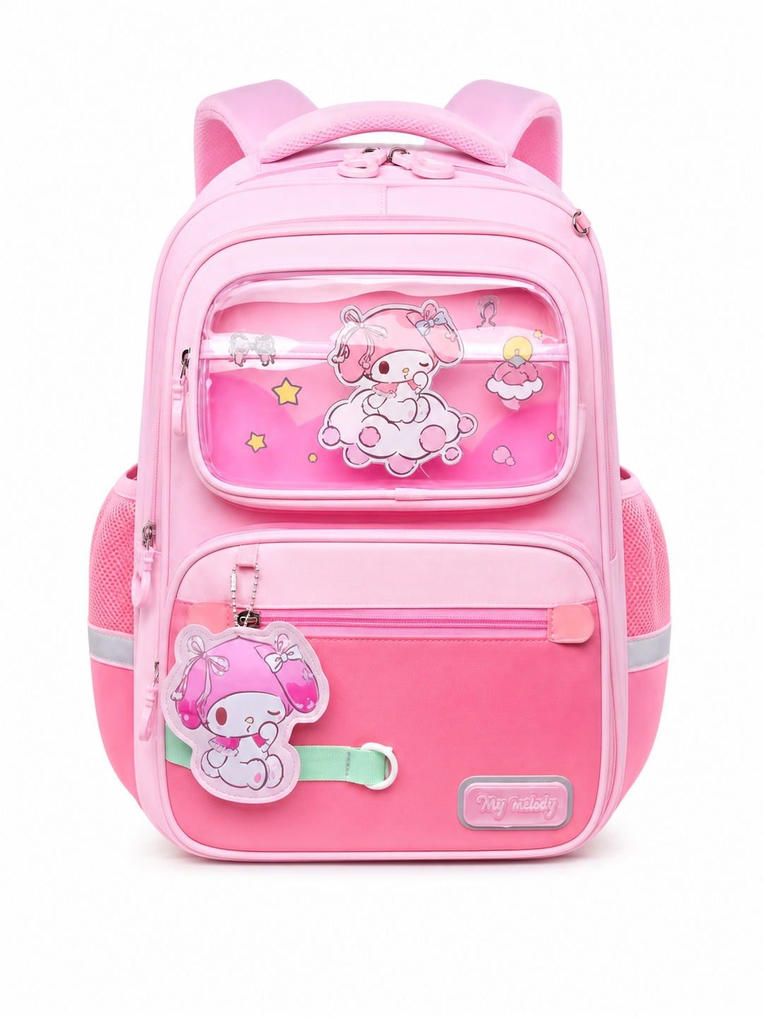 Girls Pink Graphic Print Zip Closure Backpack