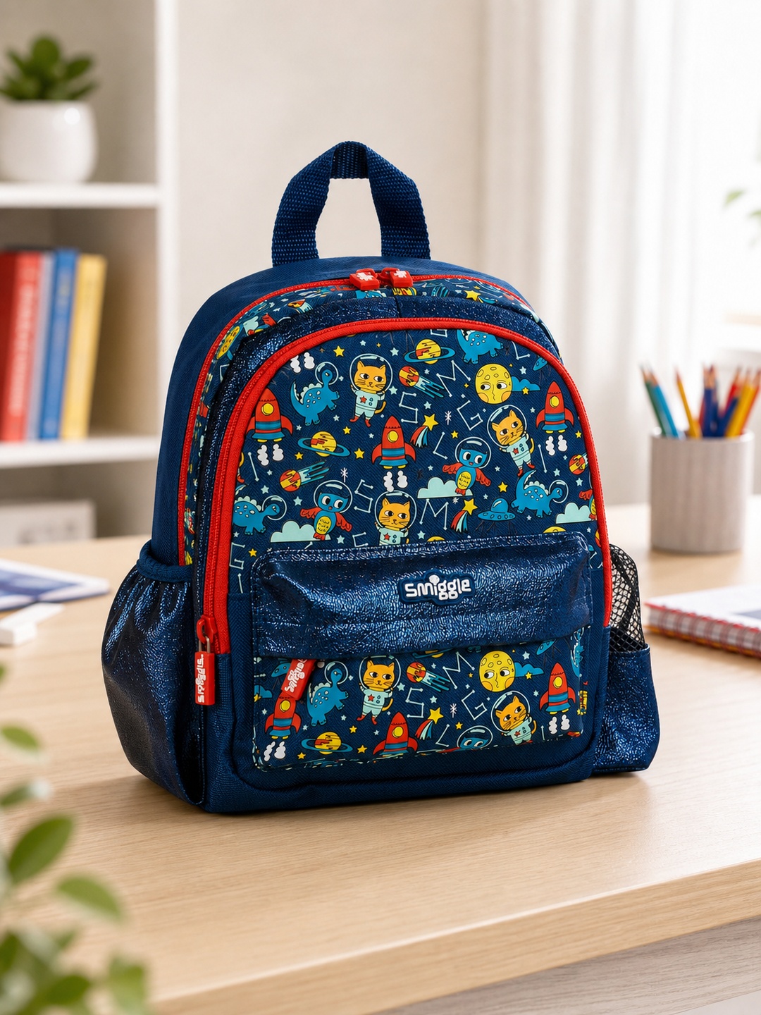 Kids Navy Blue Graphic Print Backpack