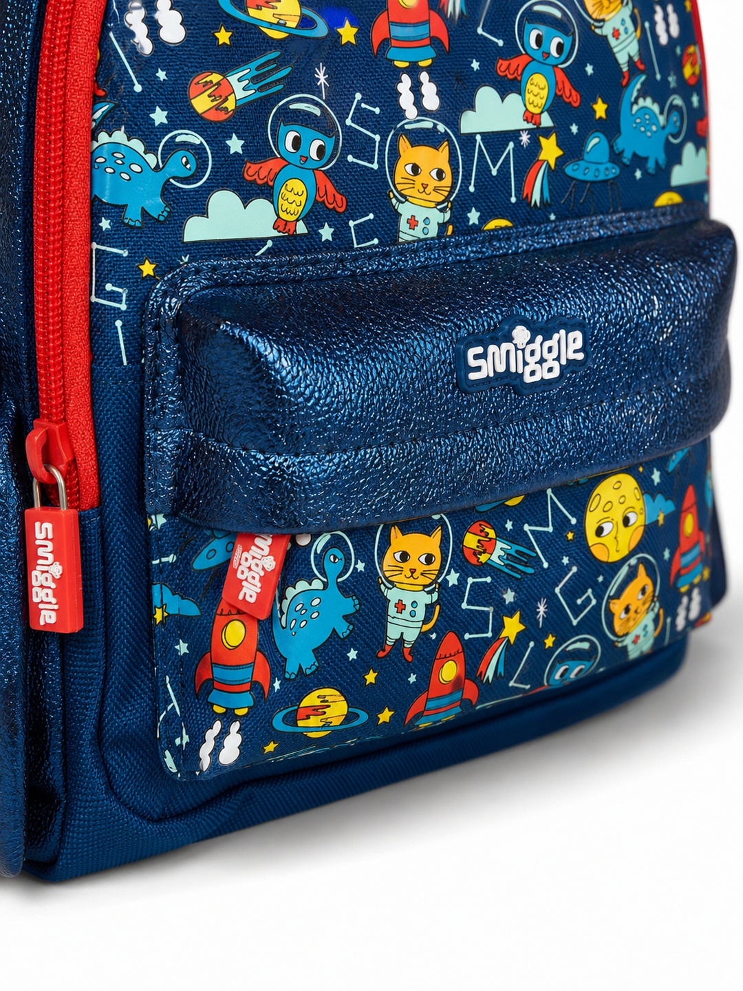 Kids Navy Blue Graphic Print Backpack