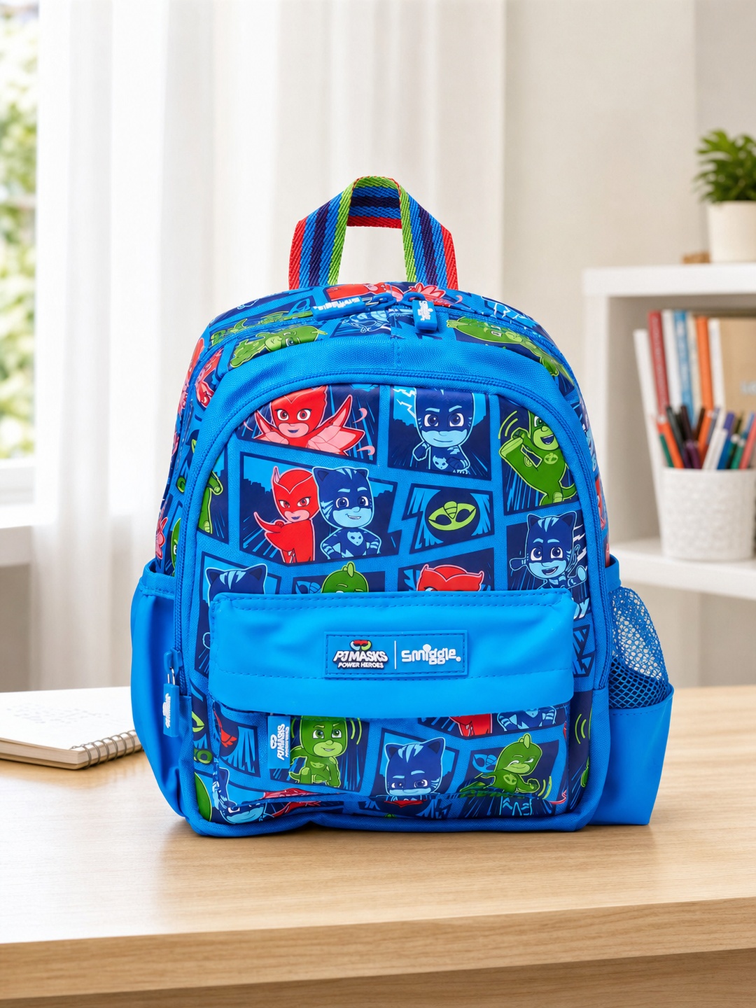 Kids Blue Graphic Print Zip Closure Backpack