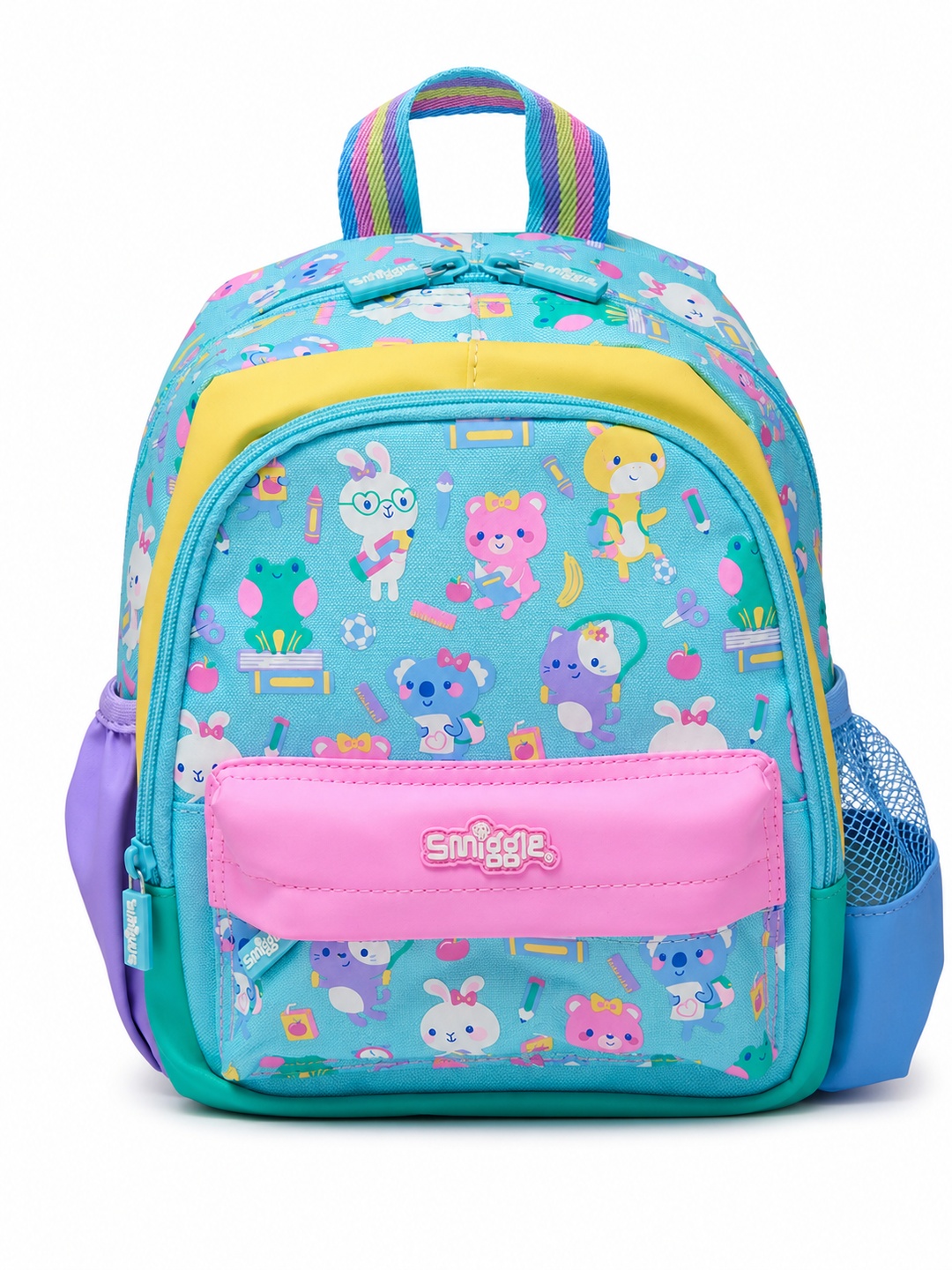 Kids Animals Print Zip Closure Backpack