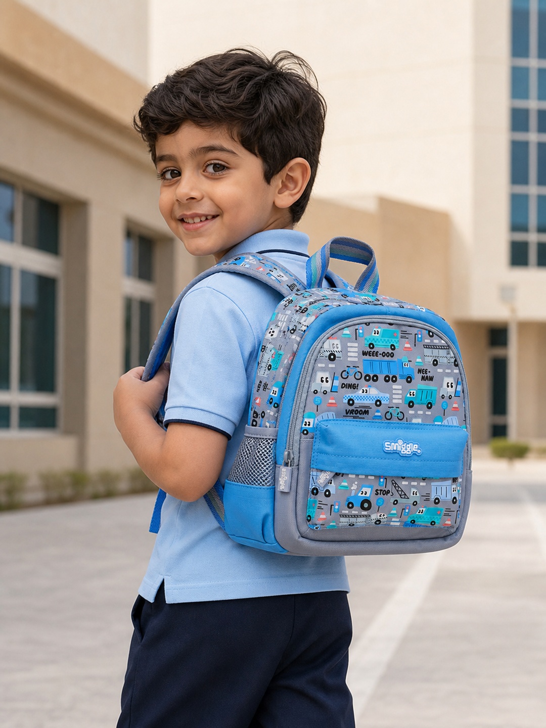 Boys Graphic Print Zip Closure Backpack