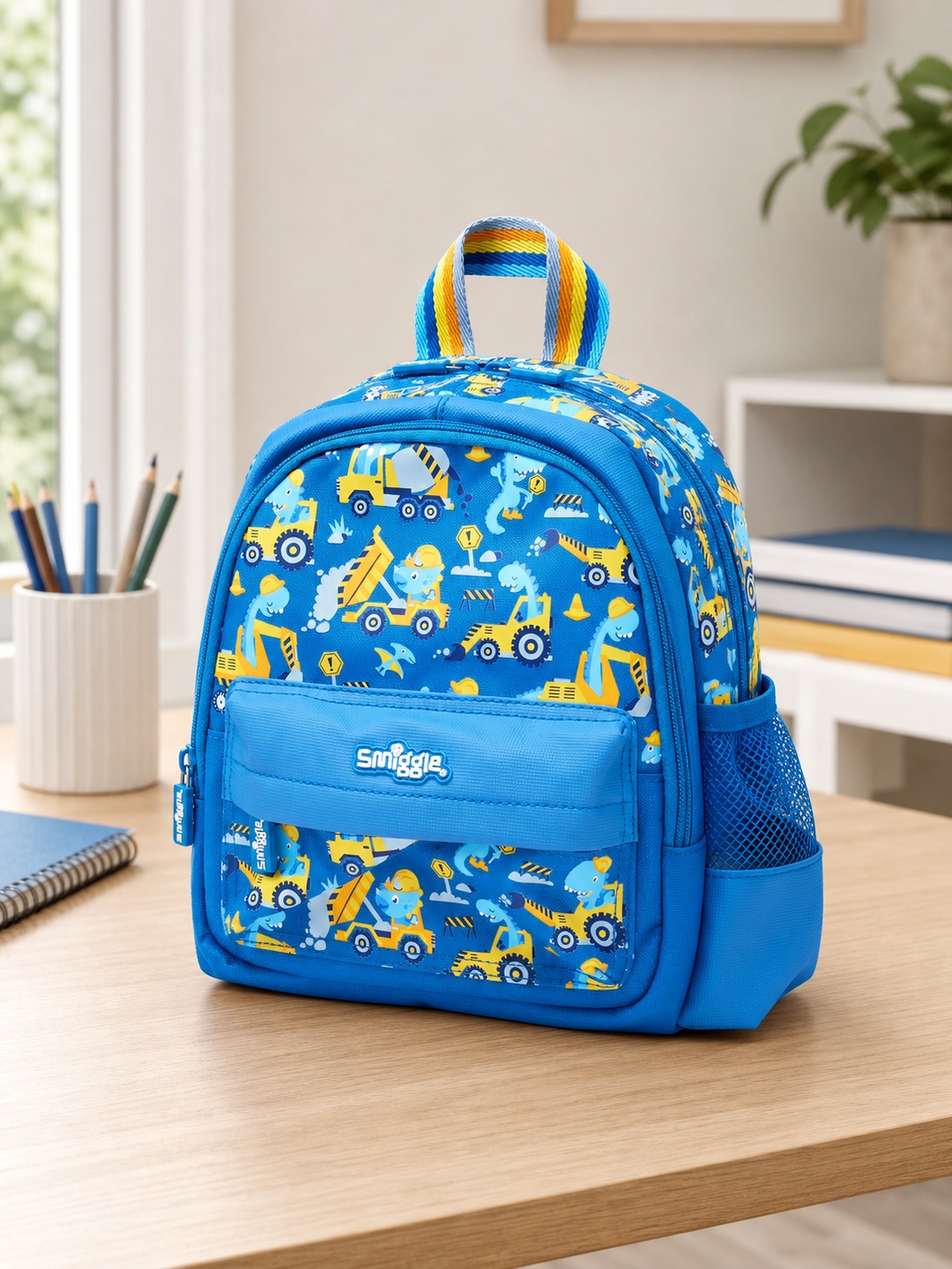 Boys Blue Graphic Print Zip Closure Backpack