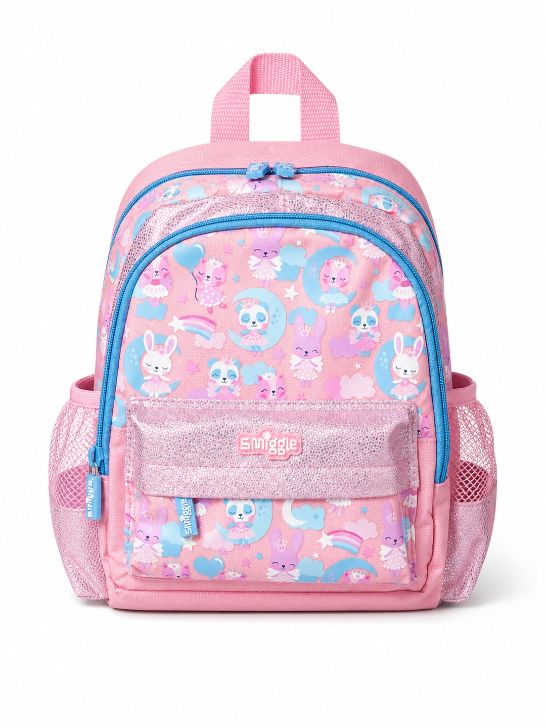 Girls Light Pink Graphic Print Zip Closure Backpack