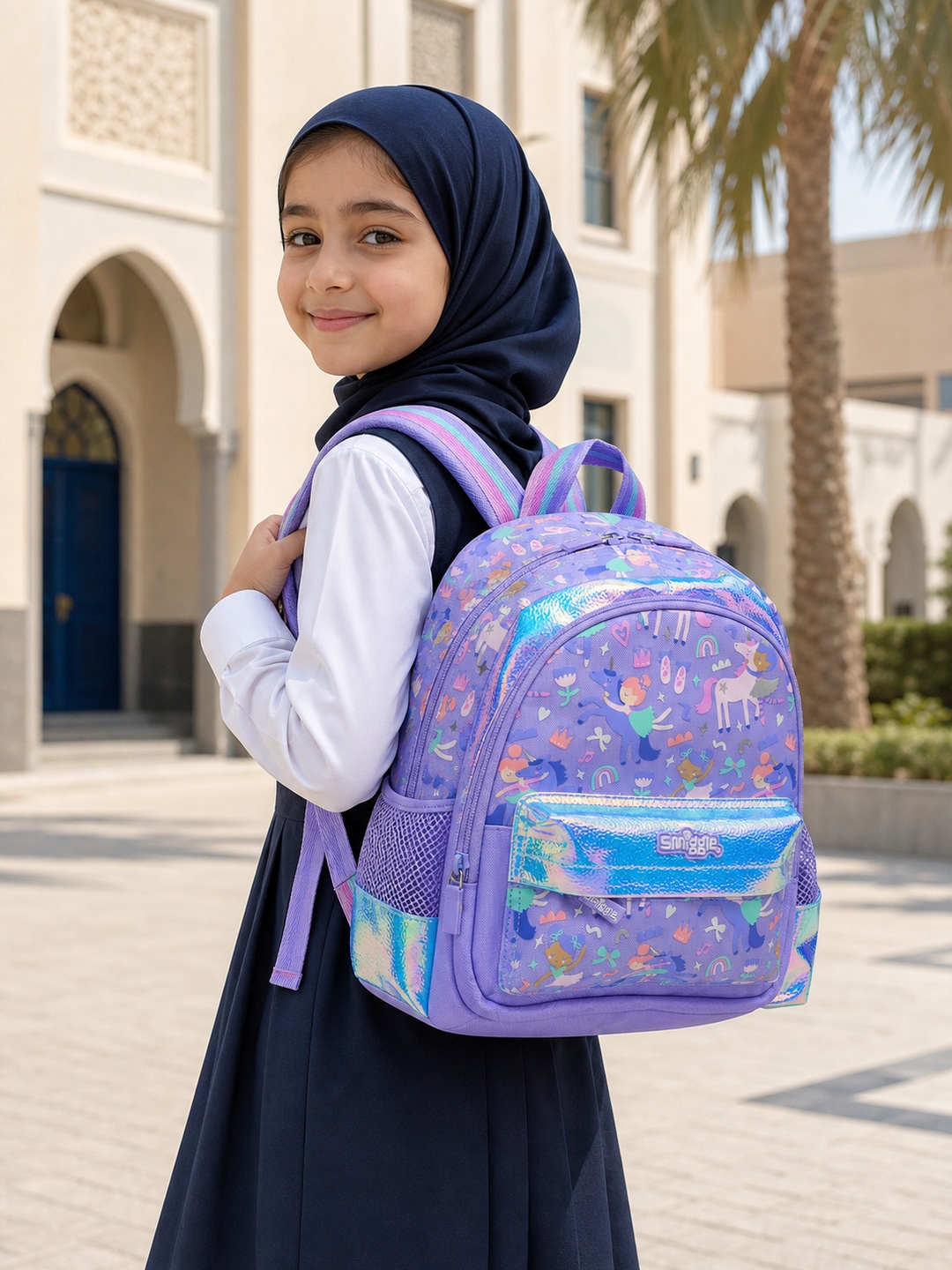 Girls Unicorn Print Zip Closure Backpack