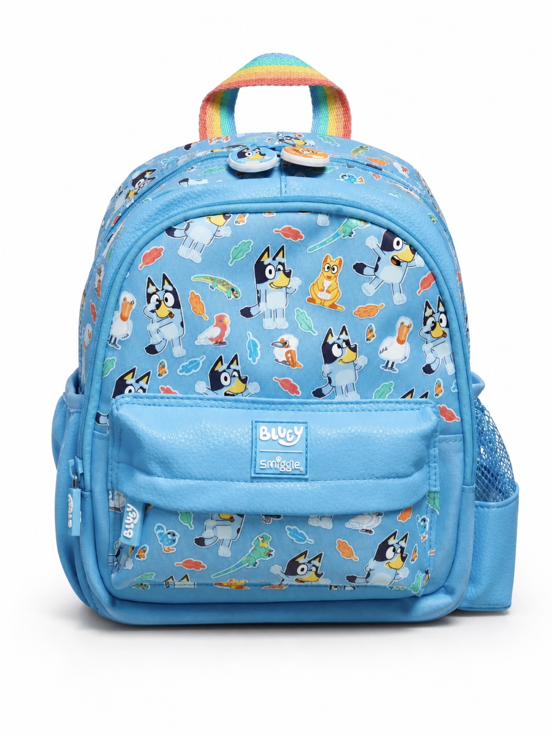 Kids Light Blue Graphic Print Zip Closure Backpack