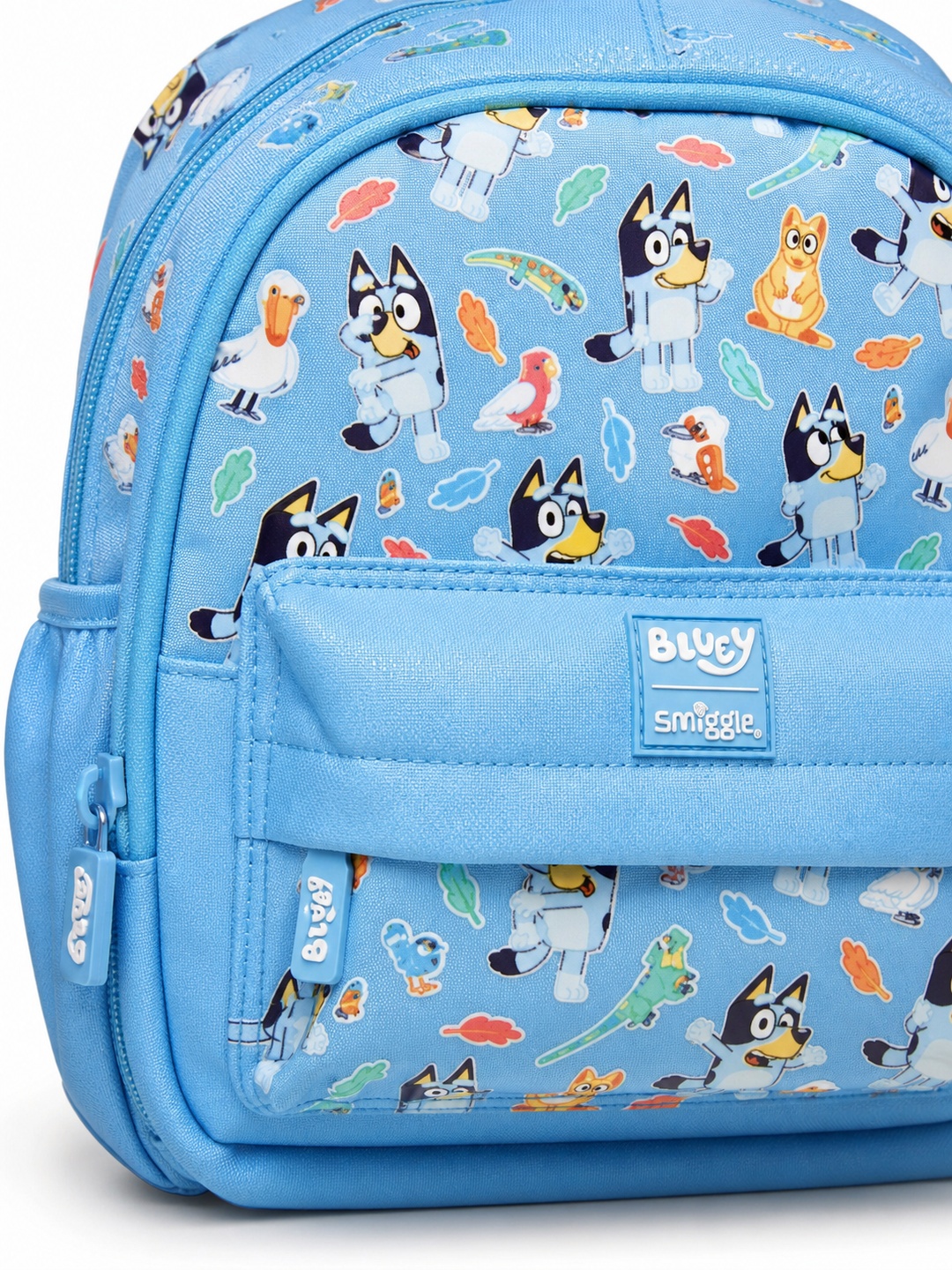 Kids Light Blue Graphic Print Zip Closure Backpack