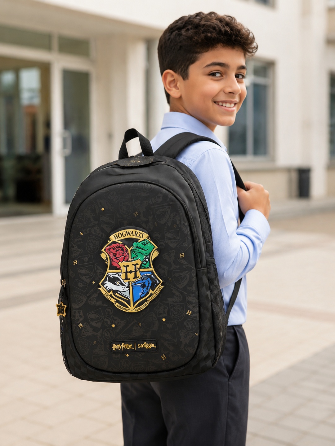 Kids Graphic Print Zip Closure Backpack