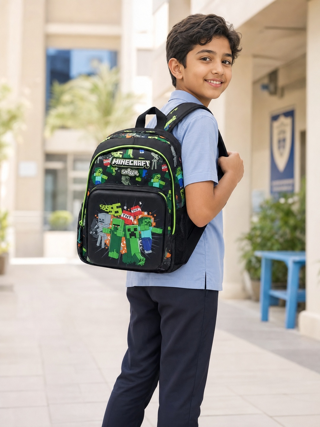 Kids Graphic Print Zip Closure Backpack