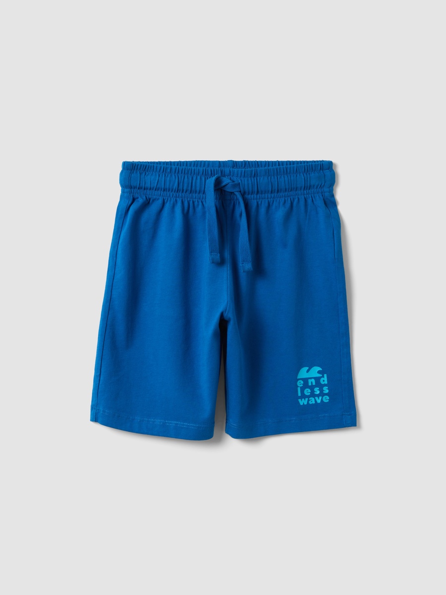 Boys Blue Organic Cotton Elasticated Waist Shorts