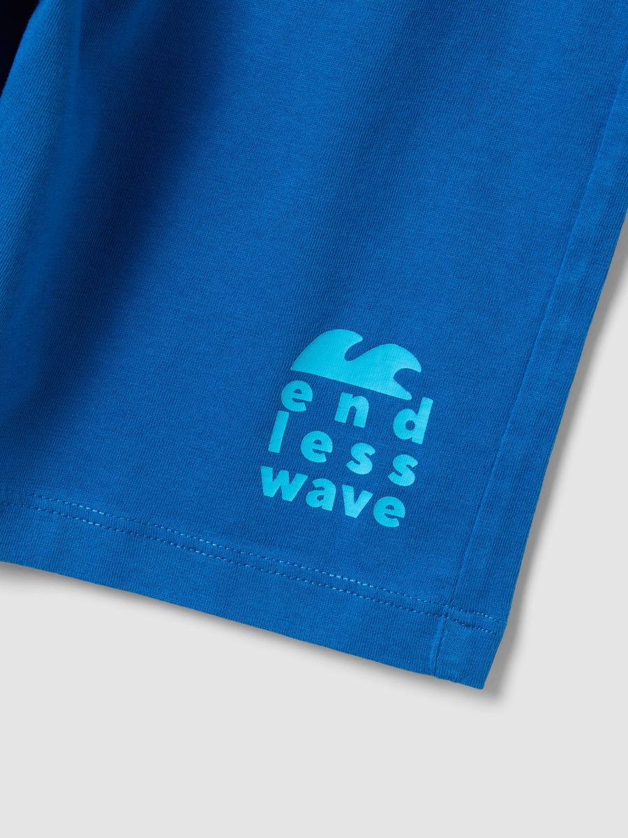 Boys Blue Organic Cotton Elasticated Waist Shorts