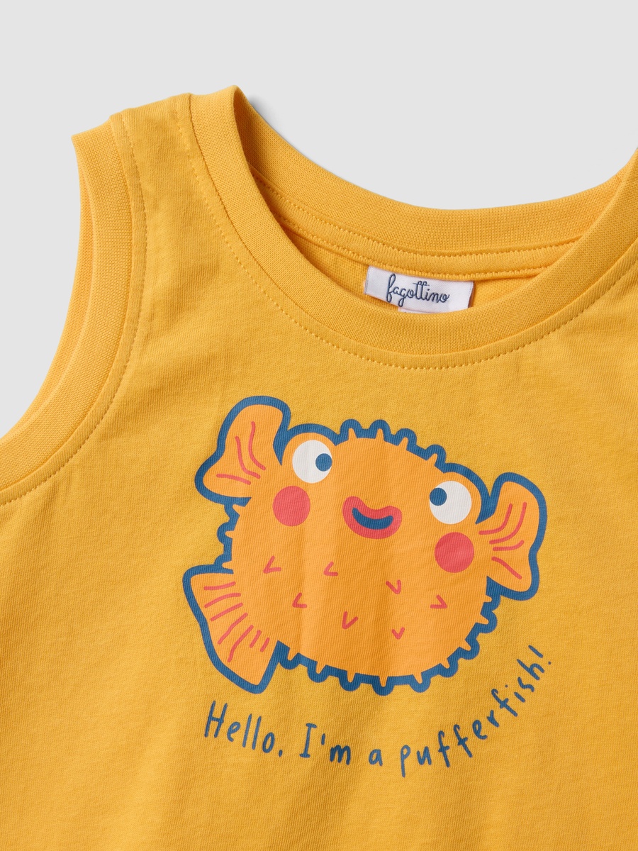 Pack of 2 - Boys Pure Cotton Graphic Print Tank Tops