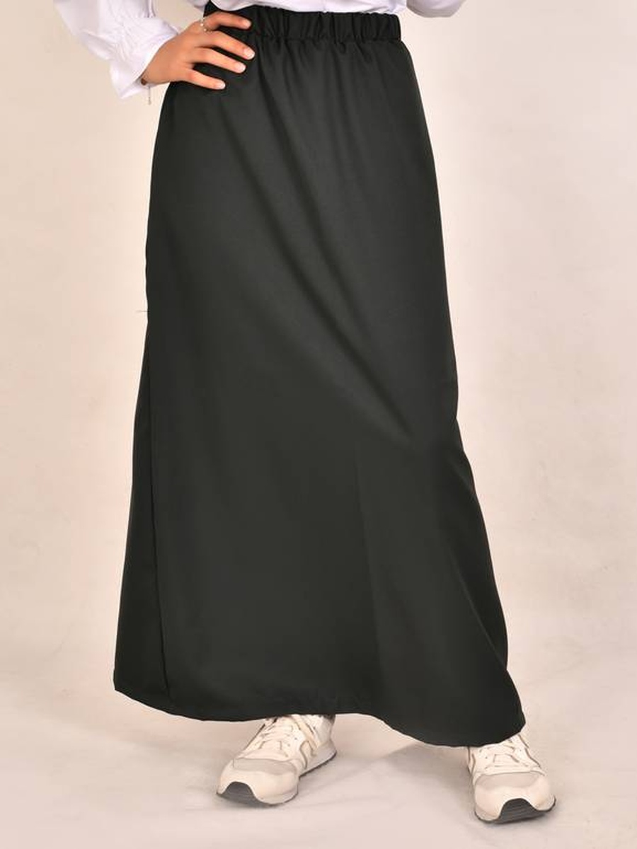 Girls Dark Green Skirt with an Elastic Waistband