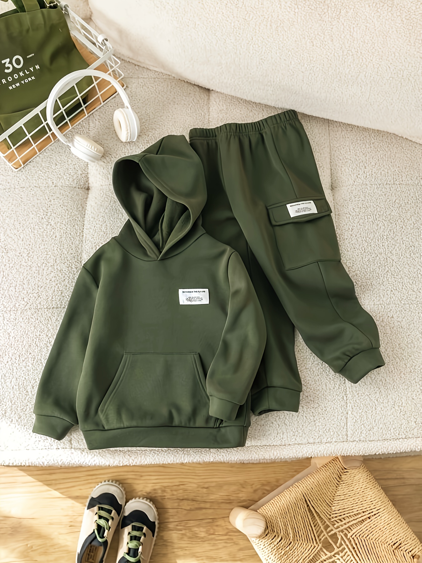 Green Solid Tracksuit
