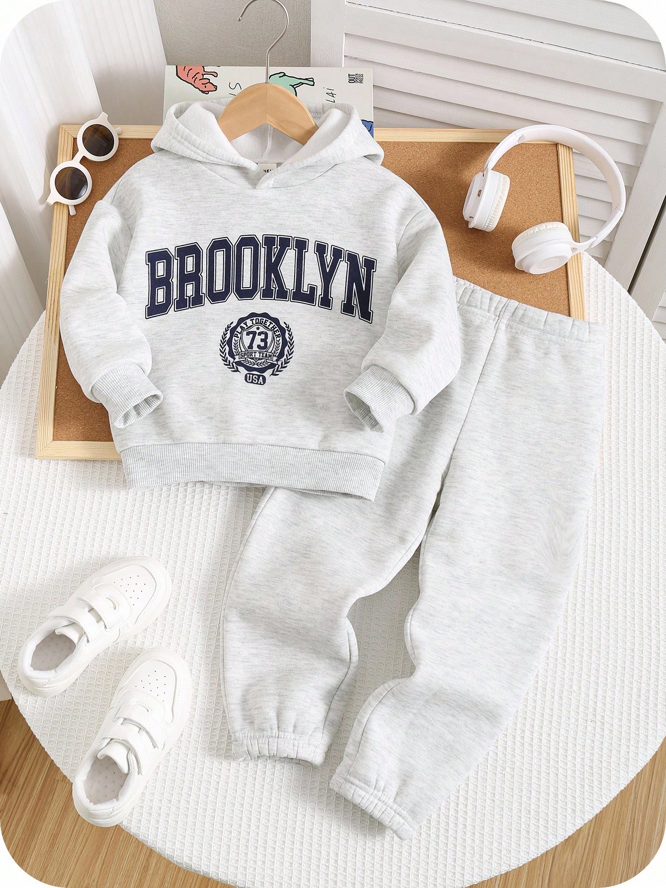 Grey Printed Tracksuit Set