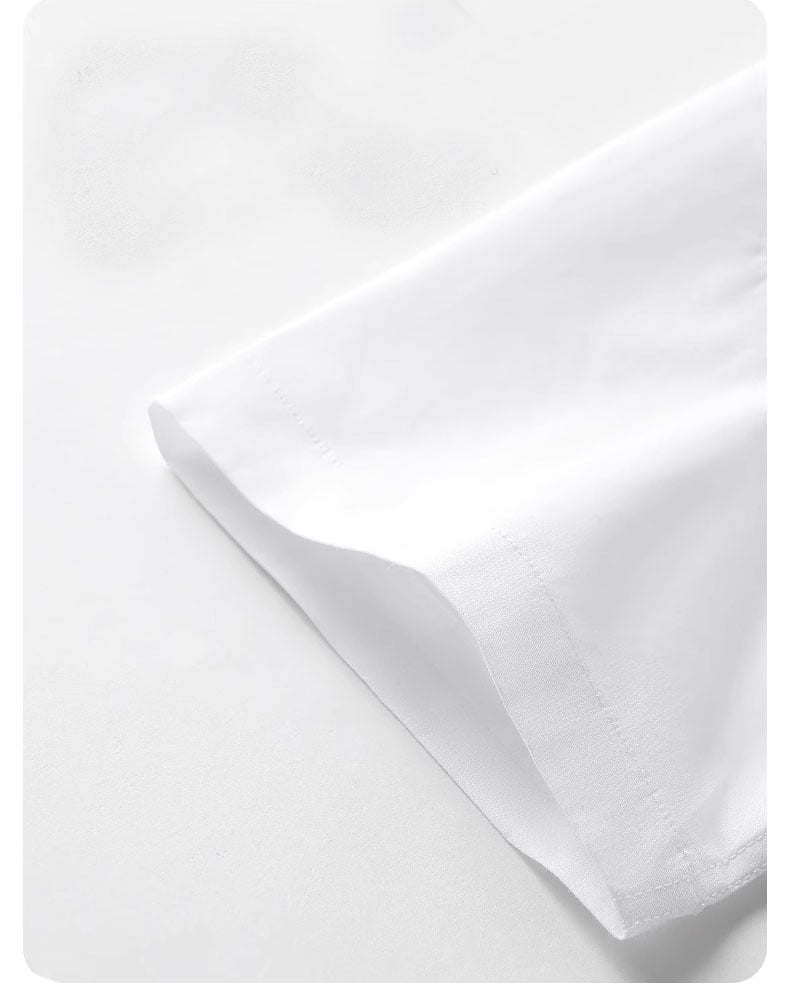 White Solid Short Sleeves Regular Shirt