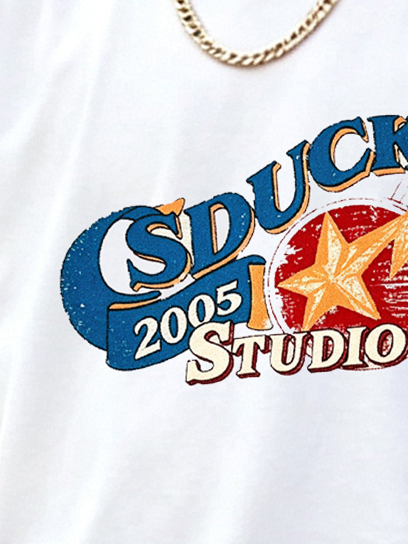 Boys White Cotton Round Neck T-Shirt with Star Graphic