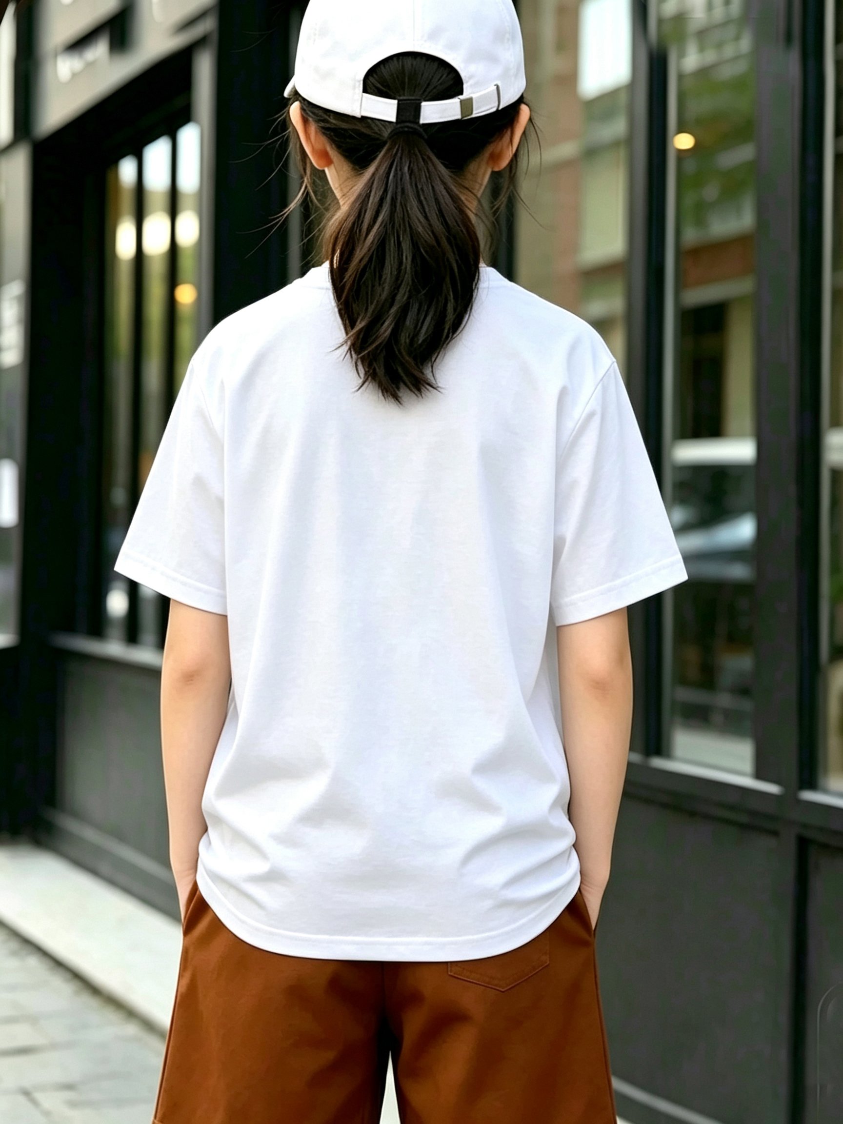 Girls White Cotton Short Sleeve T-Shirt with Rainbow Heart Print