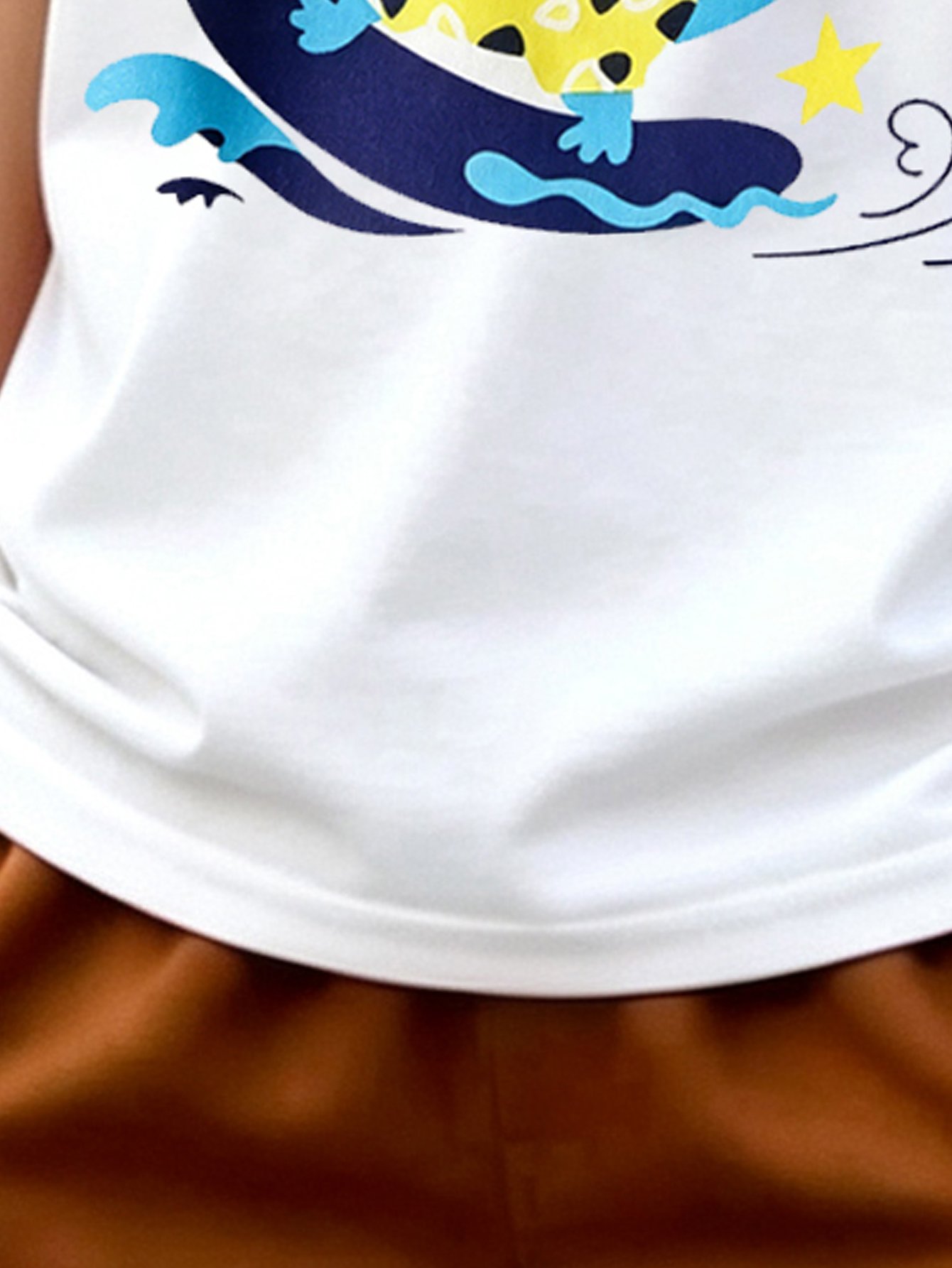 Boys White Cotton Short Sleeve T-Shirt with Fun Dinosaur Print