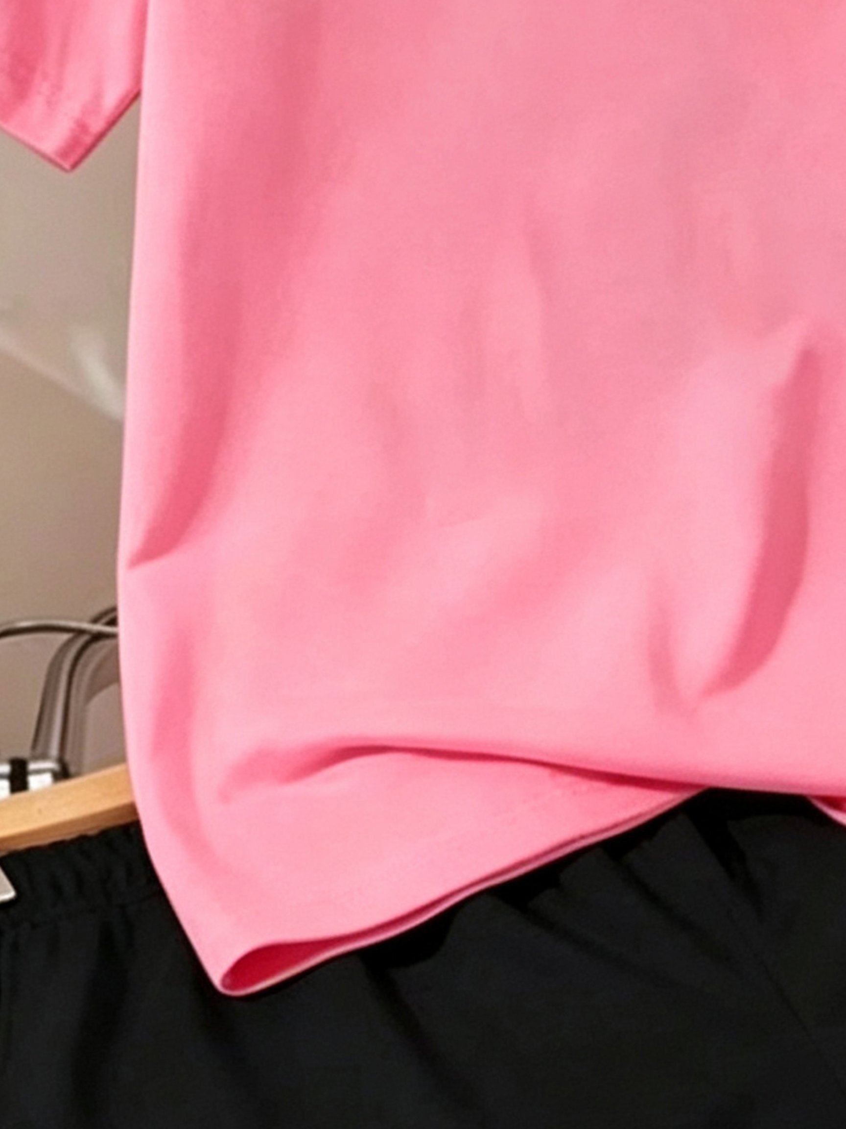 Pink Short Sleeve Polo Horse Graphic T-Shirt