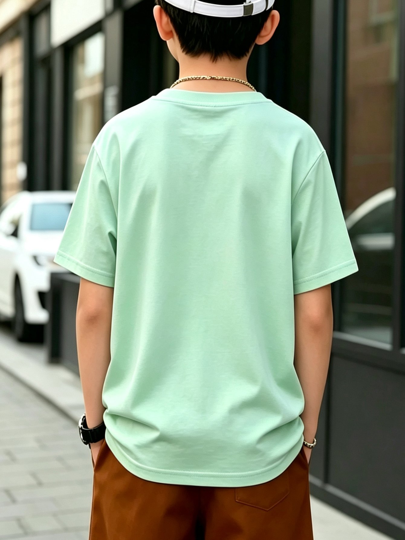 Kids Short Sleeve Cotton T-Shirt with Graphic Print