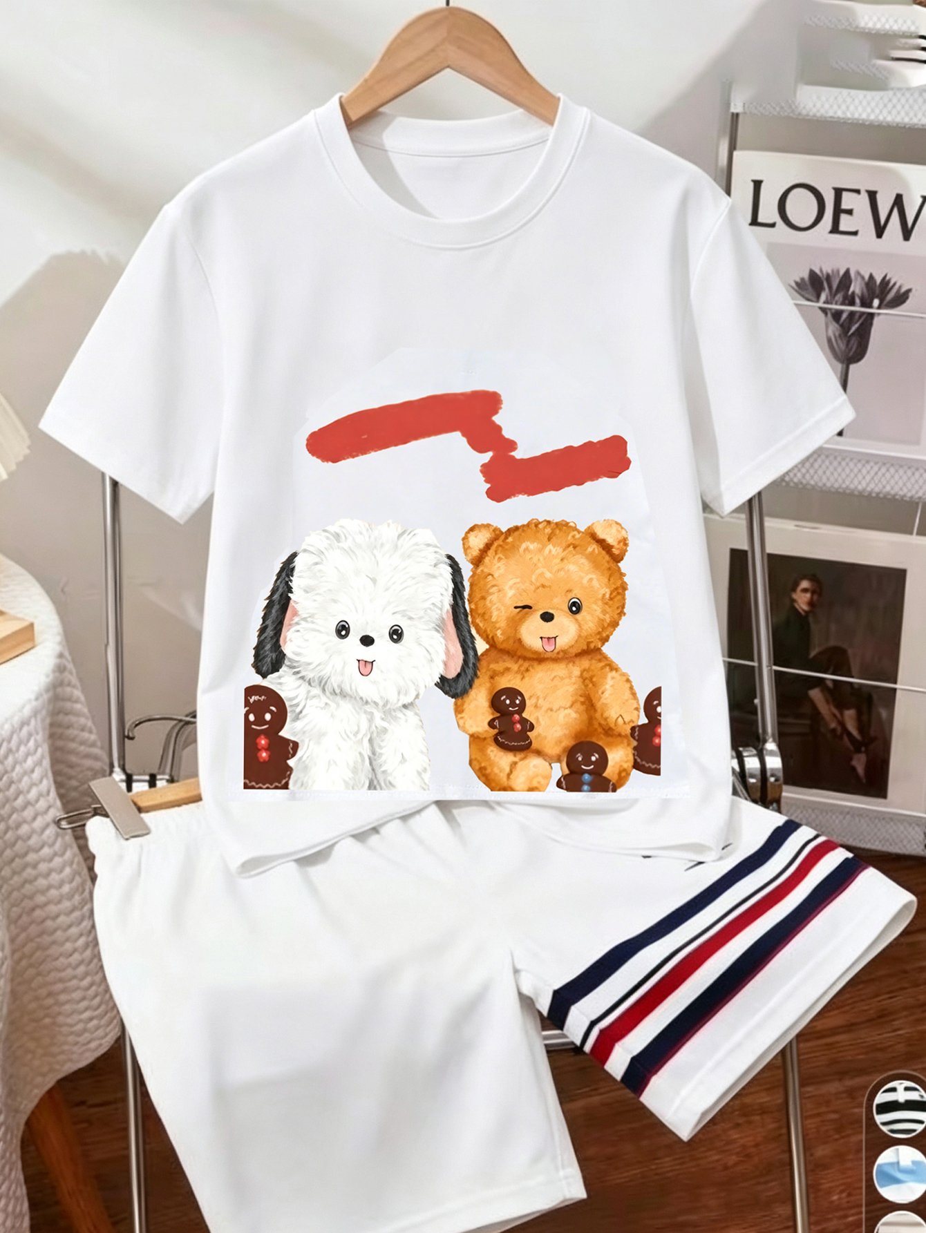 Kids White Graphic Print Short Sleeve T-Shirt