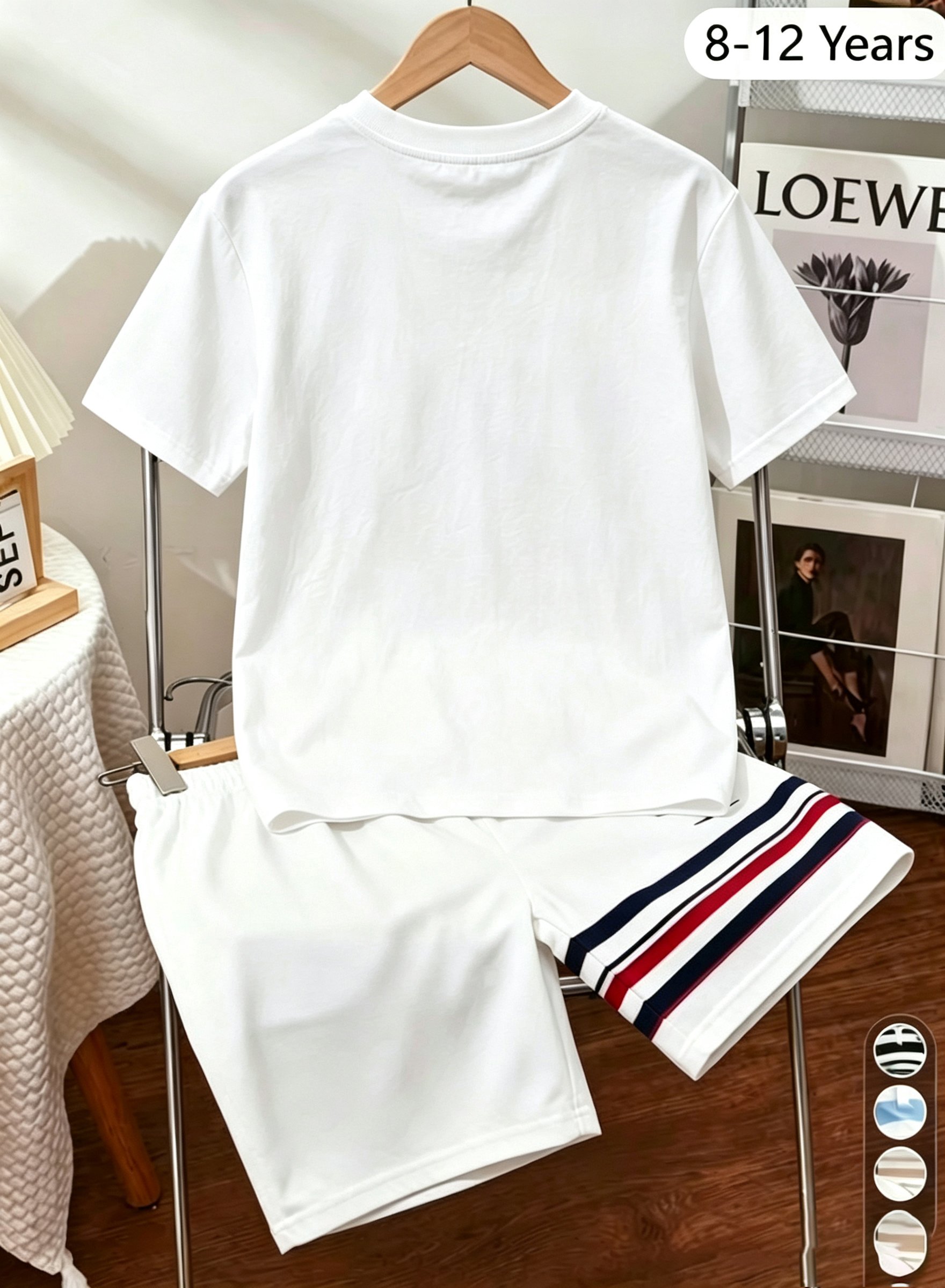 Kids White Short Sleeve T-Shirt with Fun Cartoon Print