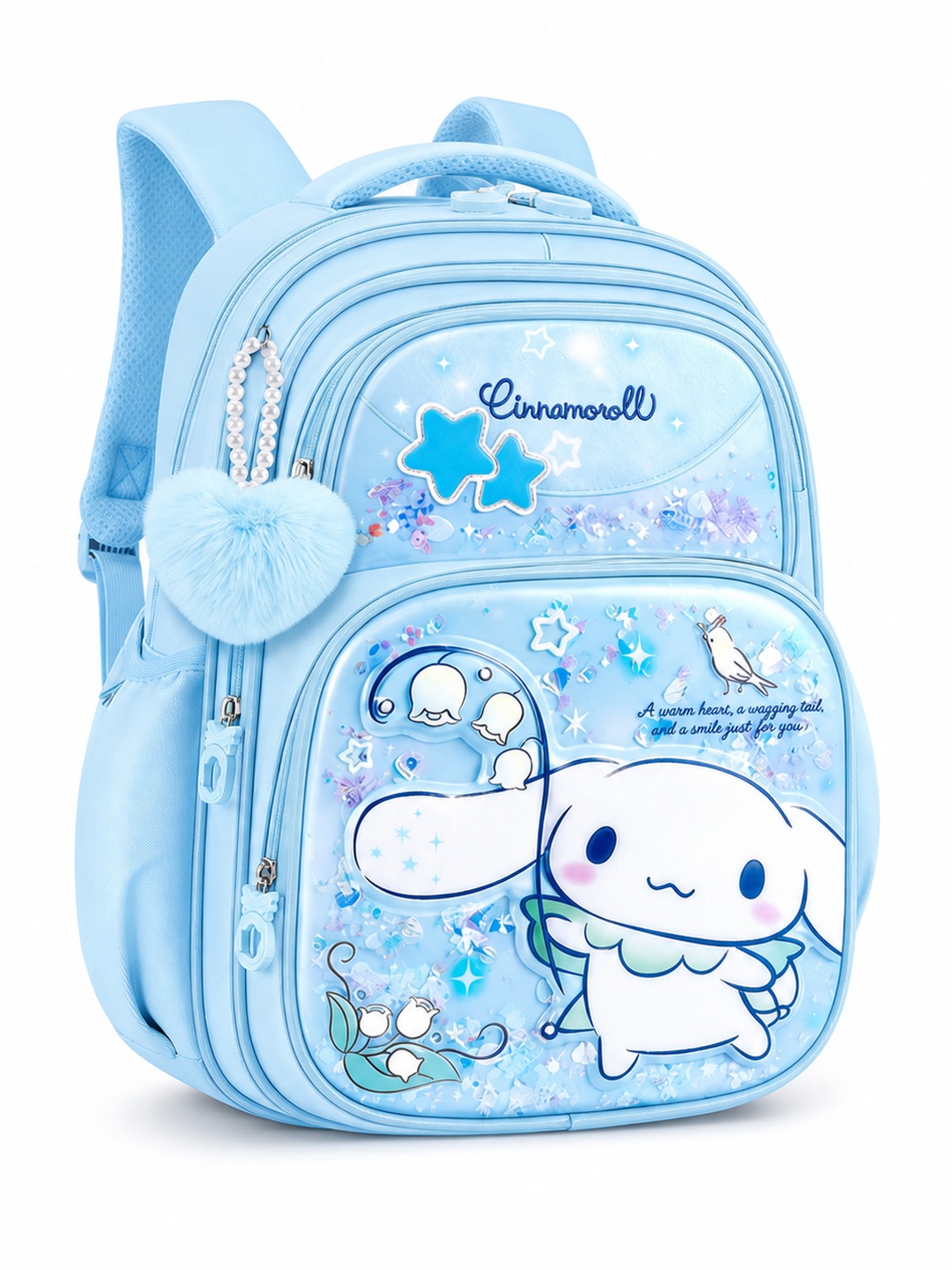 Cartoon Print Zip Pocket Backpack