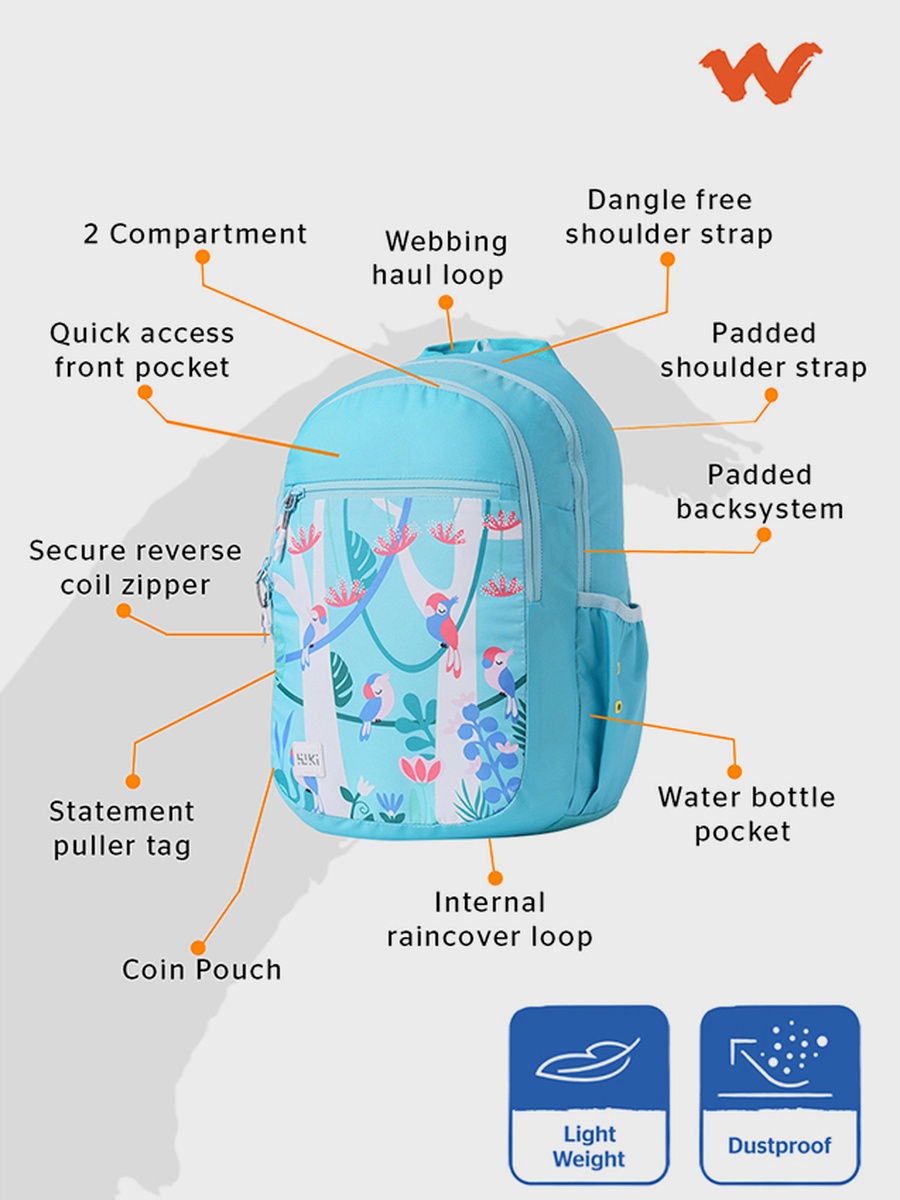 Wiki Girl 1 Tropical Backpack - Turquoise