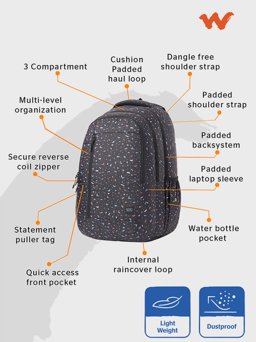 Wiki 6 Tile Backpack - Black