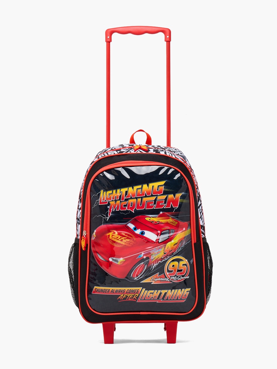 Lightning McQueen 5-Piece Trolley Bag Set with Lunch Bag and Bottle - 18 inches