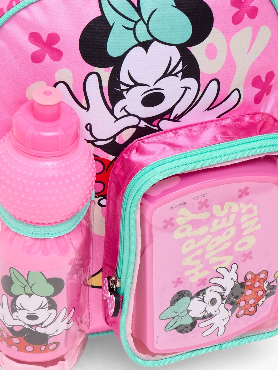 Minnie Mouse Print 3-Piece School Trolley Bag Set with Lunch Box