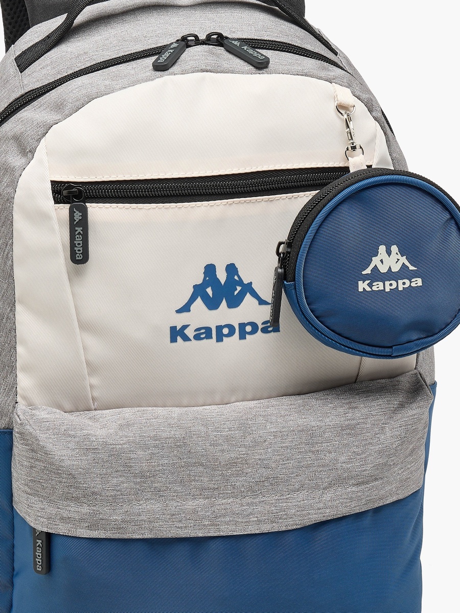 Color Block School Backpack with Detachable Pouch