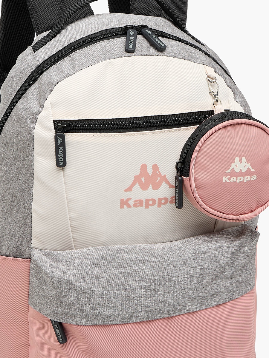 Color Block Backpack with Detachable Pouch