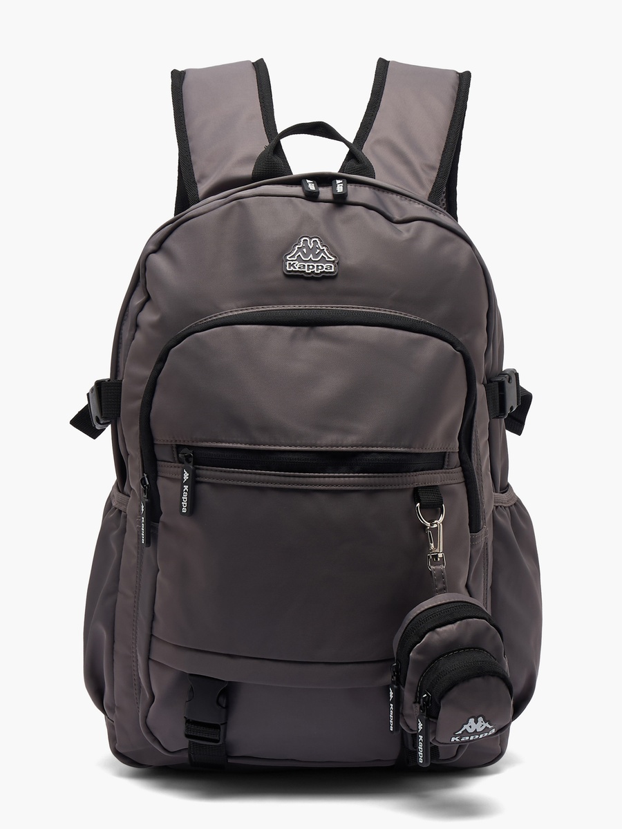 Solid Backpack with Detachable Pouch