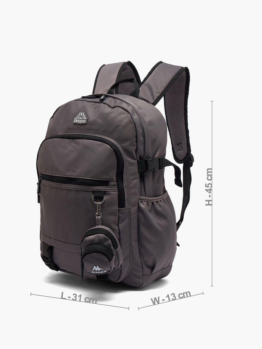 Solid Backpack with Detachable Pouch