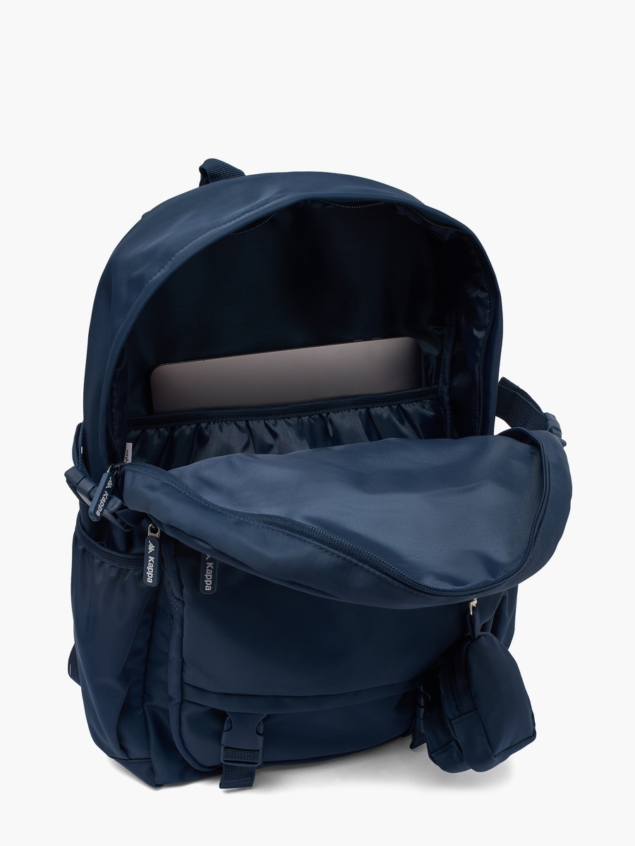 Solid Backpack with Detachable Pouch