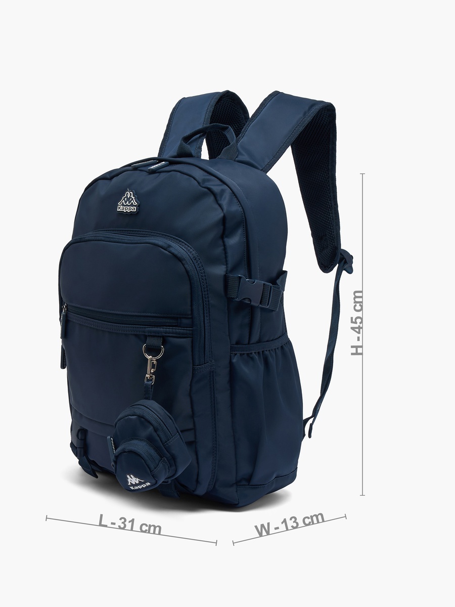Solid Backpack with Detachable Pouch
