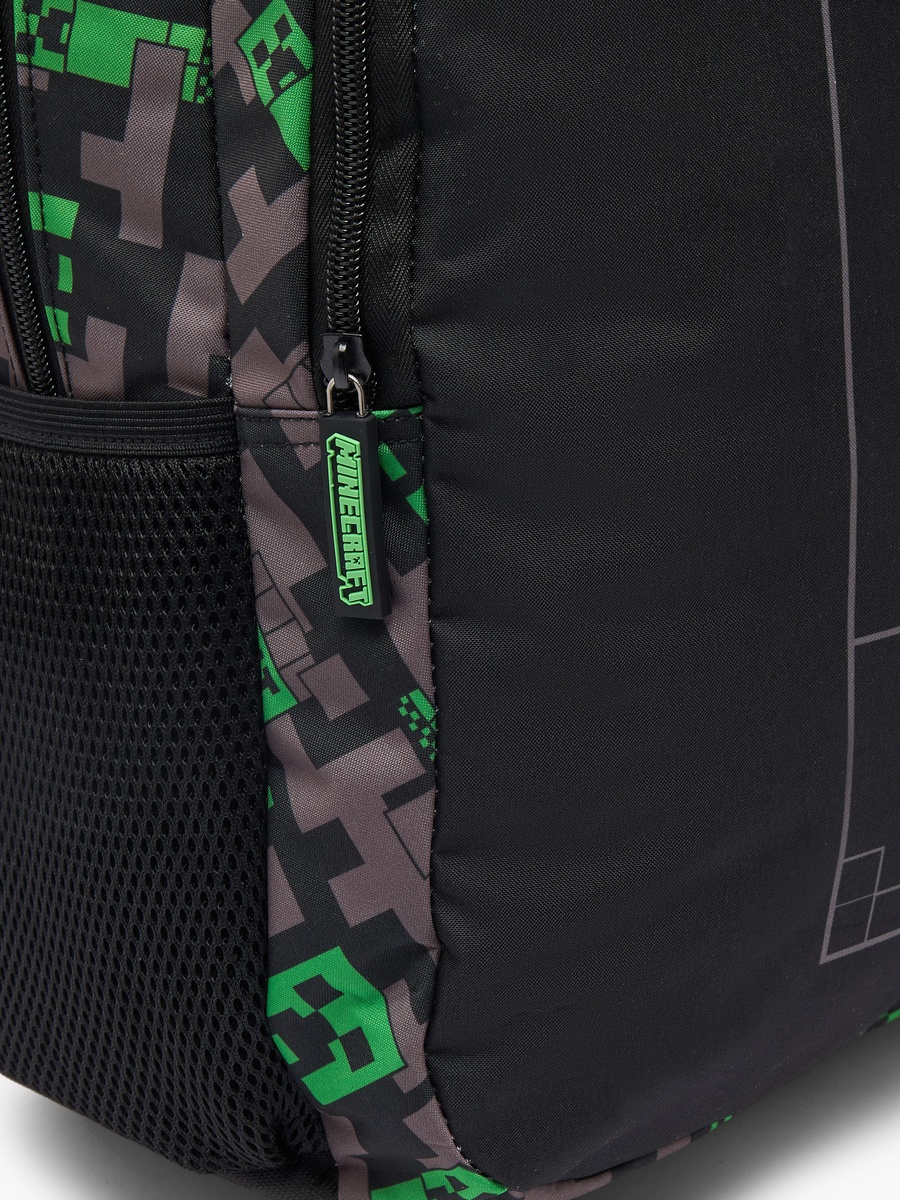 Pixelated Print Backpack with Padded Shoulder Straps