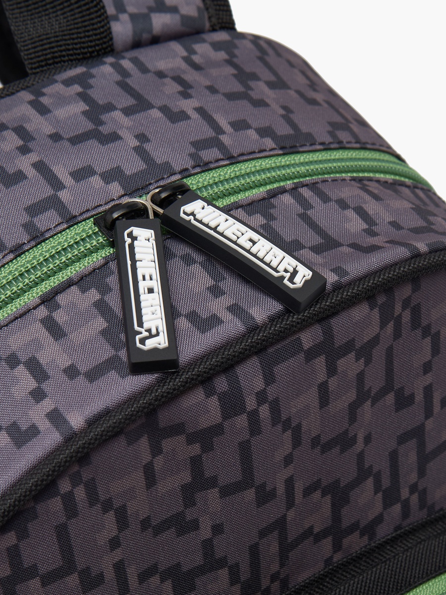Pixelated Print School Backpack with Padded Shoulder Straps